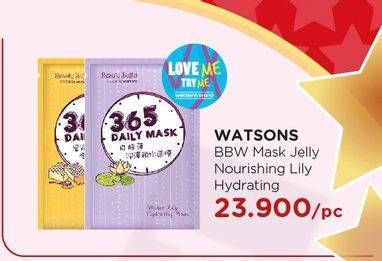 Promo Harga WATSONS Beauty Buffet 365 Daily Mask Royal Jelly Nourishing, Water Lily Hydrating  - Watsons