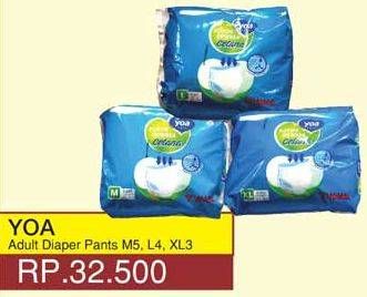 Promo Harga YOA Adult Diapers Pants XL3, L4, M5 3 pcs - Yogya