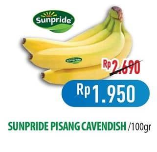 Promo Harga Sunpride Pisang Cavendish per 100 gr - Hypermart