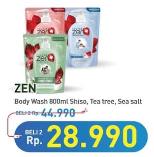 Promo Harga ZEN Anti Bacterial Body Wash Shiso Tea Tree, Shiso Sea Salt, Shiso Sandalwood 900 ml - Hypermart