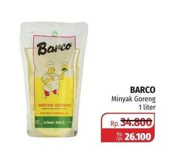 Promo Harga BARCO Minyak Goreng Kelapa 1000 ml - Lotte Grosir