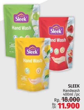 Promo Harga SLEEK Hand Wash Antibacterial 400 ml - LotteMart