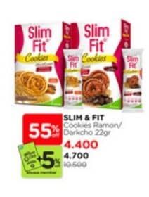 Promo Harga Slim & Fit Cookies Raisin Cinnamon, Dark Chocolate 22 gr - Watsons