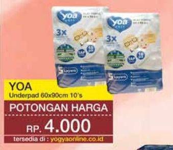 Promo Harga YOA Underpad 60 X 90 Cm 10 pcs - Yogya