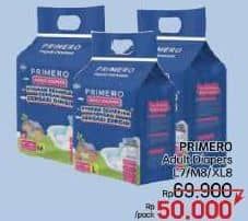Promo Harga Primero Adult Diapers Perekat L7, XL8, M8 7 pcs - LotteMart