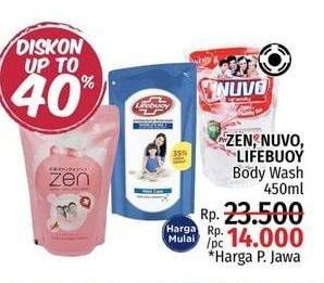 Promo Harga ZEN/NUVO/LIFEBUOY Body Wash 450ml  - LotteMart