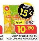 Promo Harga EMINA Cheese Stick Pizza, Pisang Karamel 4 pcs - Superindo