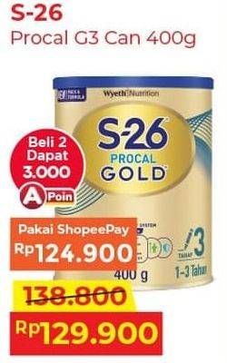 Promo Harga S26 Procal Gold Susu Pertumbuhan Vanilla 400 gr - Alfamart