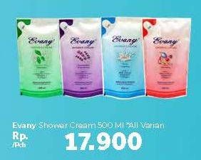 Promo Harga EVANY Shower Cream All Variants 500 ml - Carrefour