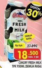 Promo Harga CIMORY Fresh Milk All Variants 950 ml - Superindo