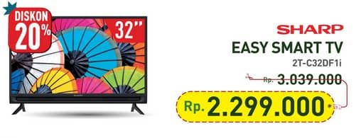 Promo Harga Sharp 2T-C32DF1I LED 32 Inch Smart TV  - Hypermart