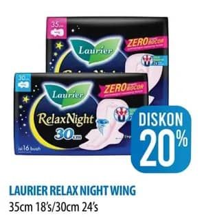 Promo Harga Laurier Relax Night 35cm, 30cm 18 pcs - Hypermart
