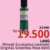 Promo Harga Cap Lang Minyak Ekaliptus Aromatherapy Lavender, Green Tea, Original, Rose 60 ml - Alfamidi