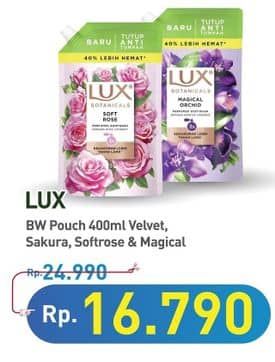 Promo Harga LUX Botanicals Body Wash Velvet Jasmine, Sakura Bloom, Soft Rose, Magical Orchid 400 ml - Hypermart