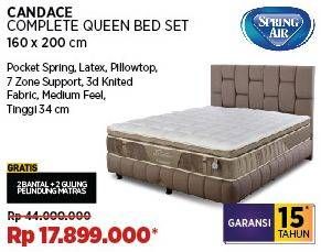 Promo Harga Spring Air Candace Complete Bed Set Queen 160x200cm  - COURTS