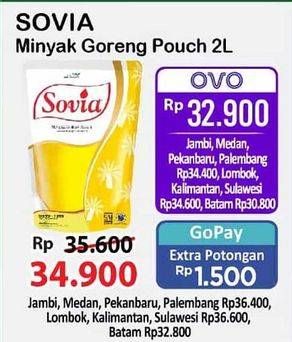 Promo Harga Sovia Minyak Goreng 2000 ml - Alfamart