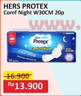 Promo Harga Hers Protex Comfort Night Wing 30cm 20 pcs - Alfamart