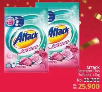 Promo Harga ATTACK Detergent Powder 1200 gr - LotteMart
