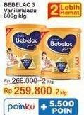 Promo Harga Bebelac 3 Susu Pertumbuhan Madu, Vanila 800 gr - Indomaret