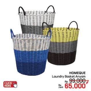 Promo Harga Homeque Laundry Basket Anyam  - LotteMart