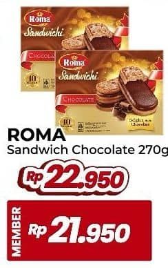 Promo Harga Roma Sandwich Chocolate 300 gr - Yogya