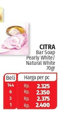 Promo Harga CITRA Bar Soap Lulur Pearly White, Natural White Bengkoang 70 gr - Lotte Grosir