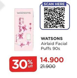 Promo Harga WATSONS Air-laid Facial Puff 90 pcs - Watsons