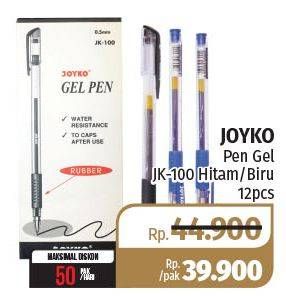Promo Harga JOYKO Gel Pen JK-100 12 pcs - Lotte Grosir
