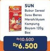 Promo Harga SUN Bubur Sereal Susu Beras Merah, Ayam Kampung Bayam 120 gr - Indomaret