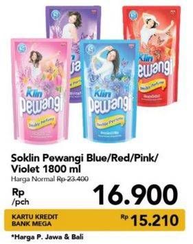 Promo Harga SO KLIN Pewangi Comfort Blue, Energetic Red, Romantic Pink, Violet 1800 ml - Carrefour
