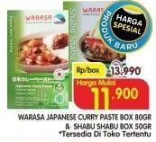 Promo Harga WARASA Bumbu Masakan Jepang Japanese Curry Paste, Shabu Shabu 50 gr - Superindo