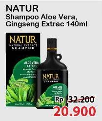 Promo Harga Natur Shampoo Aloe Vera Extract Hair Nutritive, Ginseng Extract Anti Hair Fall 140 ml - Alfamart