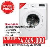 Promo Harga SHARP ES-FL1082 | Mesin Cuci Front Load 8kg 8000 gr - Hypermart