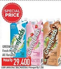 Promo Harga Greenfields Fresh Milk All Variants 1000 ml - Hypermart