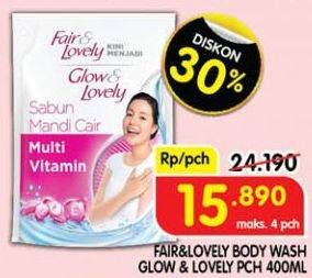 Promo Harga Glow & Lovely (fair & Lovely) Body Wash Multivitamin 400 ml - Superindo