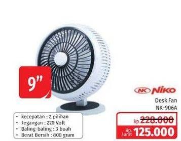 Promo Harga NIKO NK-906A Desk Fan 9 inch  - Lotte Grosir