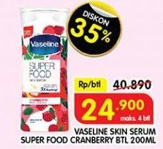 Promo Harga Vaseline Super Food Skin Serum Cranberry 200 ml - Superindo
