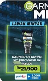 Promo Harga Garnier Men Turbo Light Oil Control Facial Foam 3in1 Charcoal 50 ml - Indomaret