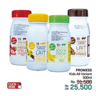 Promo Harga Promess Kids Milk All Variants 500 ml - LotteMart