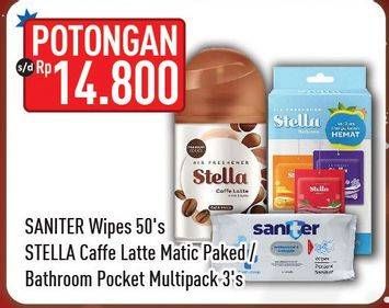 Promo Harga SANITER Wet Wipes/STELLA Matic Refill/STELLA Bathroom Pocket  - Hypermart