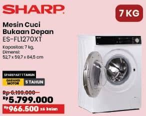 Promo Harga Sharp ES-FL1270XT Mesin Cuci Bukaan Depan  - COURTS