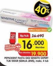 Promo Harga PEPSODENT Pasta Gigi Sensitive Expert All Variants 100 gr - Superindo