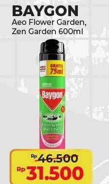 Promo Harga Baygon Insektisida Spray Flower Garden, Zen Garden 600 ml - Alfamart