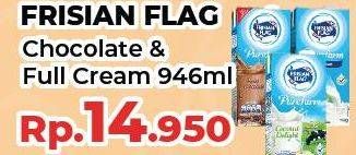 Promo Harga FRISIAN FLAG Susu UHT Purefarm Full Cream, Swiss Chocolate 946 ml - Yogya