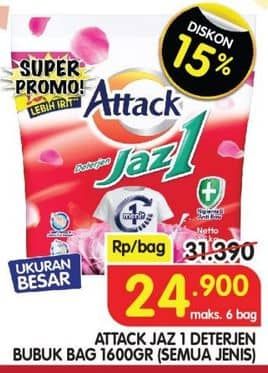Promo Harga Attack Jaz1 Detergent Powder All Variants 1600 gr - Superindo