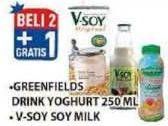 Promo Harga Greenfields Drink Yoghurt/ V-Soy Soy Milk  - Hypermart