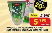 Promo Harga WONG COCO Sari Kelapa 360 g/ Aloe Vera 280 g  - Superindo