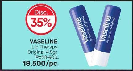 Promo Harga Vaseline Lip Therapy Original 7 gr - Guardian