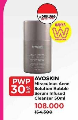 Promo Harga Avoskin Miraculous Acne Serum Infused Cleanser 50 ml - Watsons
