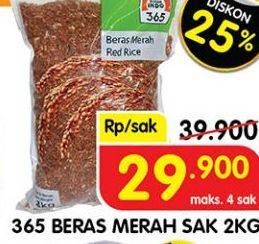 Promo Harga 365 Beras Merah 2000 gr - Superindo